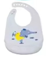 Bavoir bebe couleur grise de description