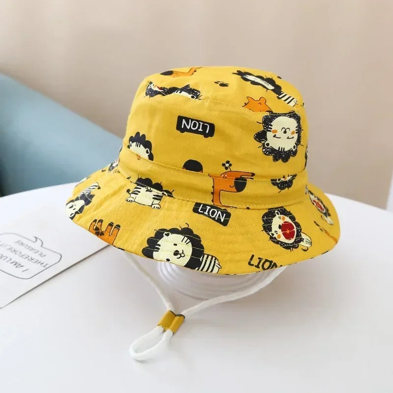 Chapeau bebe protection V ajustable jaune