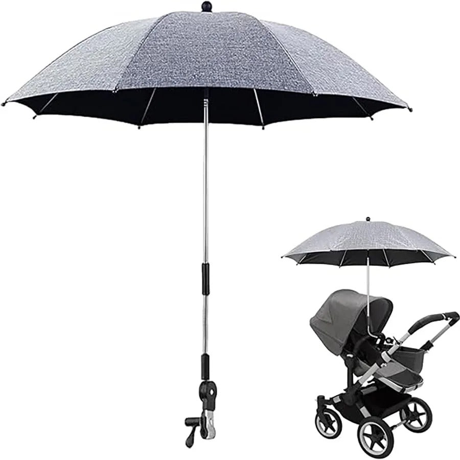 Ombrelle poussette UV 50 gris