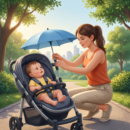 Comment fixer une ombrelle de poussette facilement - Mon P'tit Nid Bébé