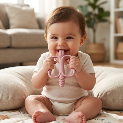 Anneau dentition bébé | Douceur Mini‑Mousse - Mon P'tit Nid Bébé