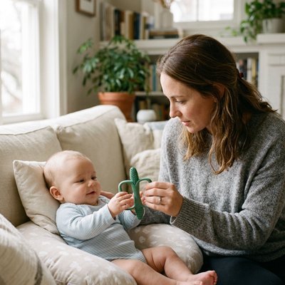 Anneau dentition bébé | Douceur Mini‑Mousse - Mon P'tit Nid Bébé