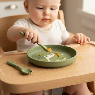 Assiette bebe | Antidérapante ergonomique - Mon P'tit Nid Bébé