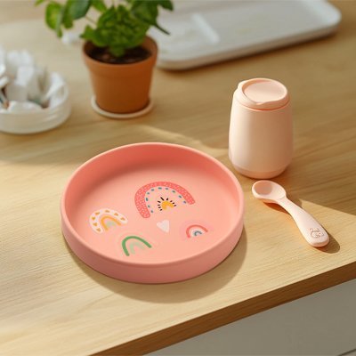 Assiette bebe | Antidérapante ergonomique - Mon P'tit Nid Bébé