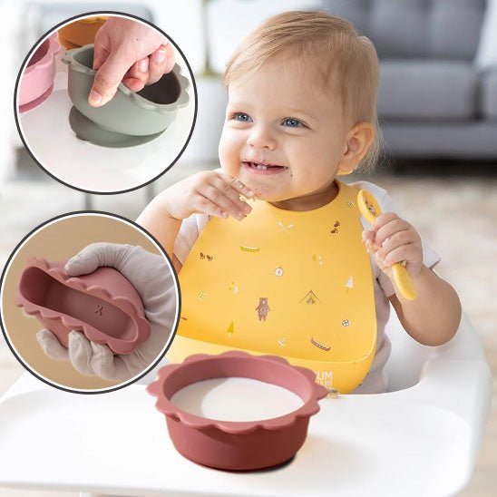 Assiette bébé | Silicone & Antidérapante - Mon P'tit Nid Bébé