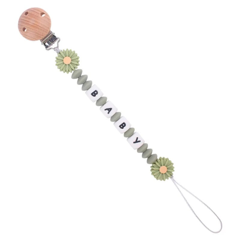 Attache tetine elegant et doux vert