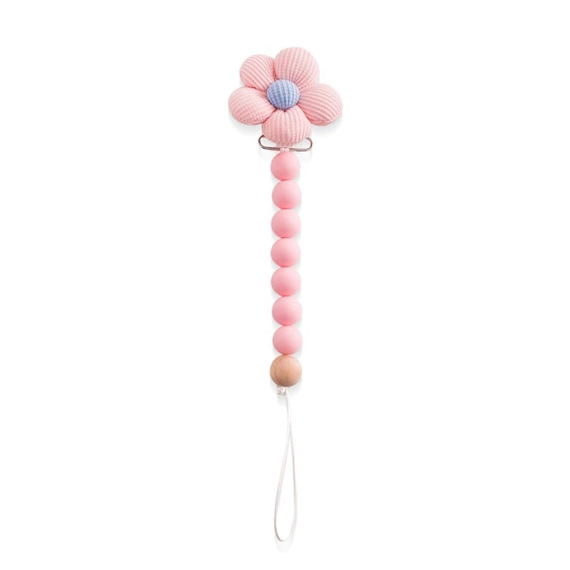 Attache tetine securisee et glamour rose