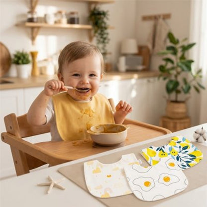 Bavoir bebe protection etanche repas a table