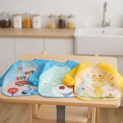 Bavoir manche longue | Imperméable - Mon P'tit Nid Bébé