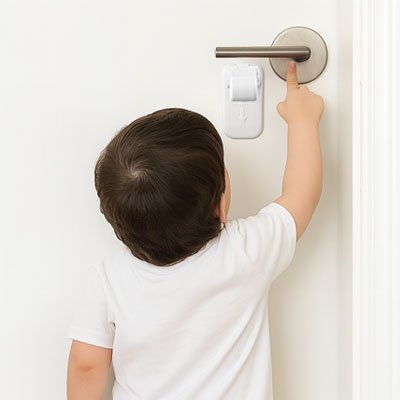 Bloque porte bebe securisans bebe veut ouvrir la porte