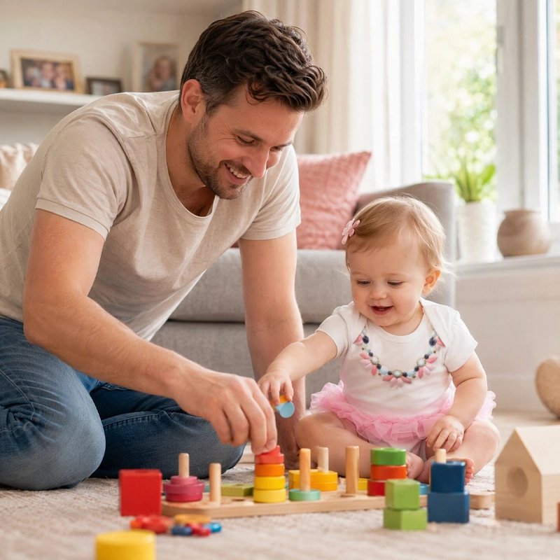 Body bebe fille confort papa joue avec son bébé