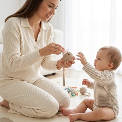 Boite a tetine hygienique ​maman joue avec bebe