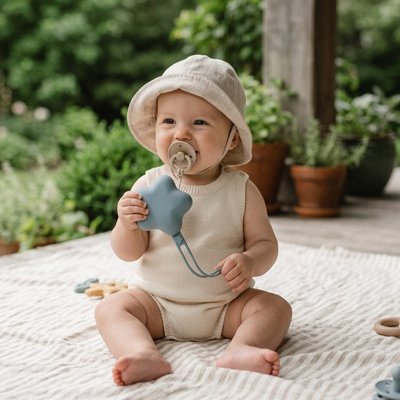 Boite a tetine hygienique nomade bebe est assis