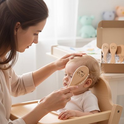 Brosse cheveux pour bebe | Douceur Câlin - Mon P'tit Nid Bébé