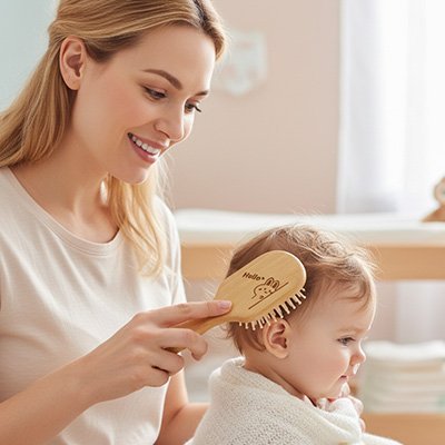 Brosse cheveux pour bebe | Poils Naturels - Mon P'tit Nid Bébé
