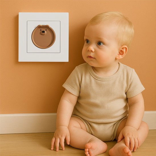 Cache prise protection enfants bebe pres de la prise