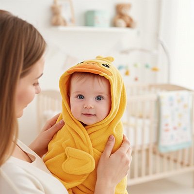 Cape de bain bebe-sechage-rapide maman et bebe