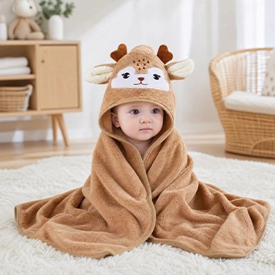 Cape de bain bebe ultra absorbante bebe assis