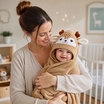 Cape de bain bebe ultra absorbante maman porte bebe