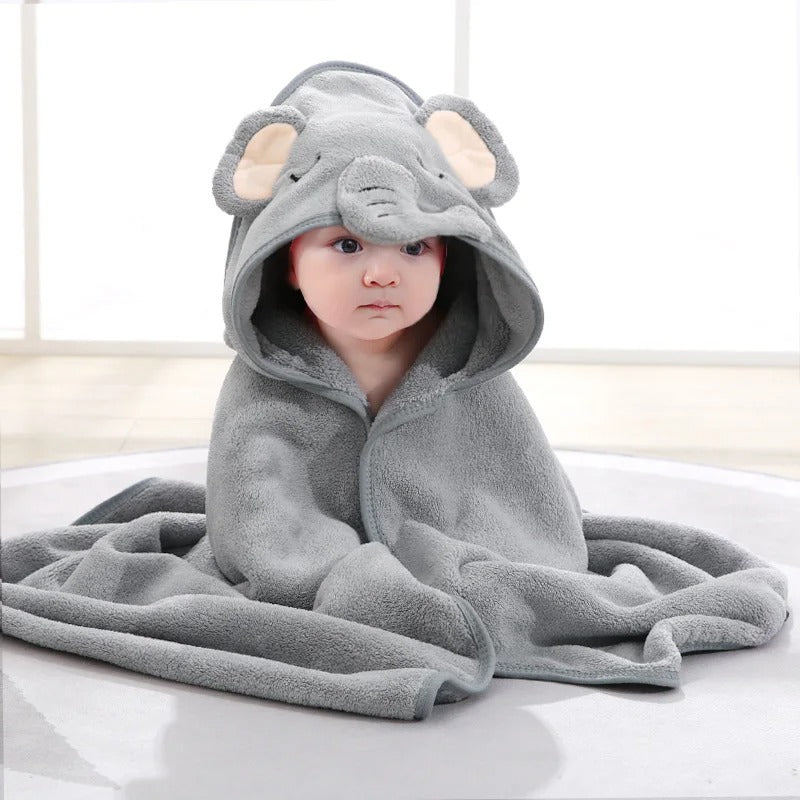 Cape de bain bebe ultra douce elephant