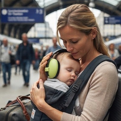 Casque anti bruit bébé confort certifié maman et son bébé en gare