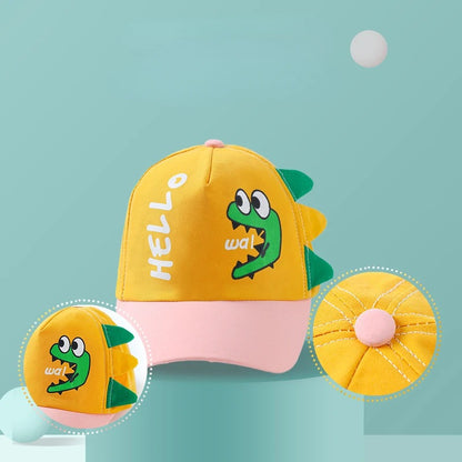 Casquette bebe anti UV respirante avec un dessin de dinosaure