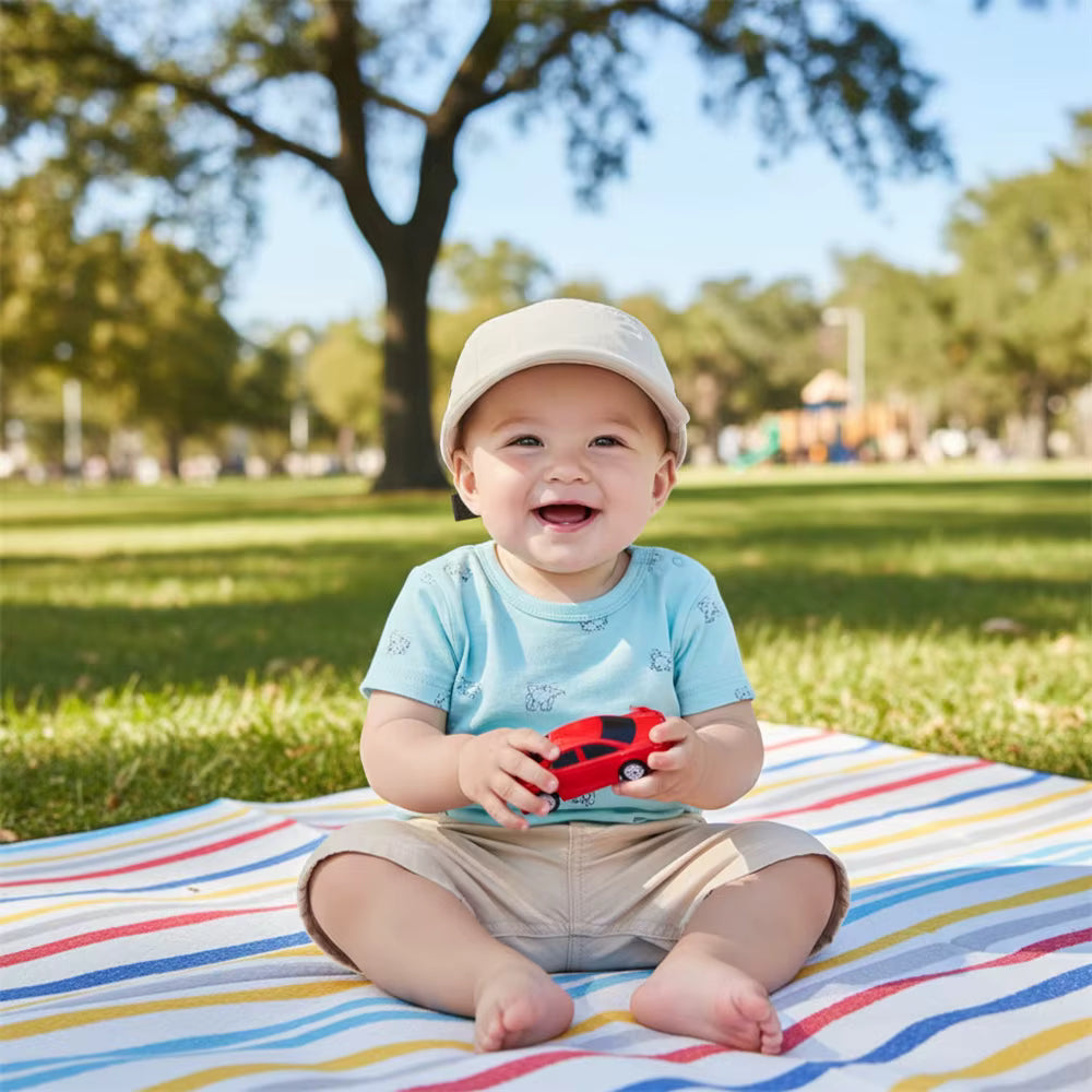 casquette bebe en sortie au parc