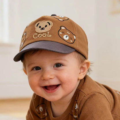Casquette bébé | Motif Ours Respirante - Mon P'tit Nid Bébé