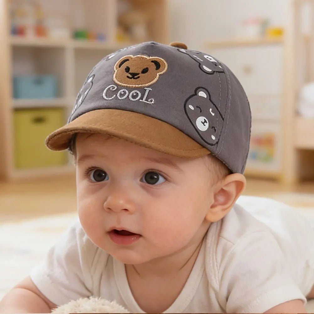 Casquette bébé | Motif Ours Respirante - Mon P'tit Nid Bébé