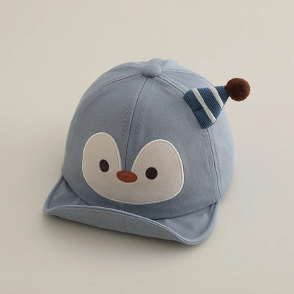 Casquette bebe protection nuque bleu