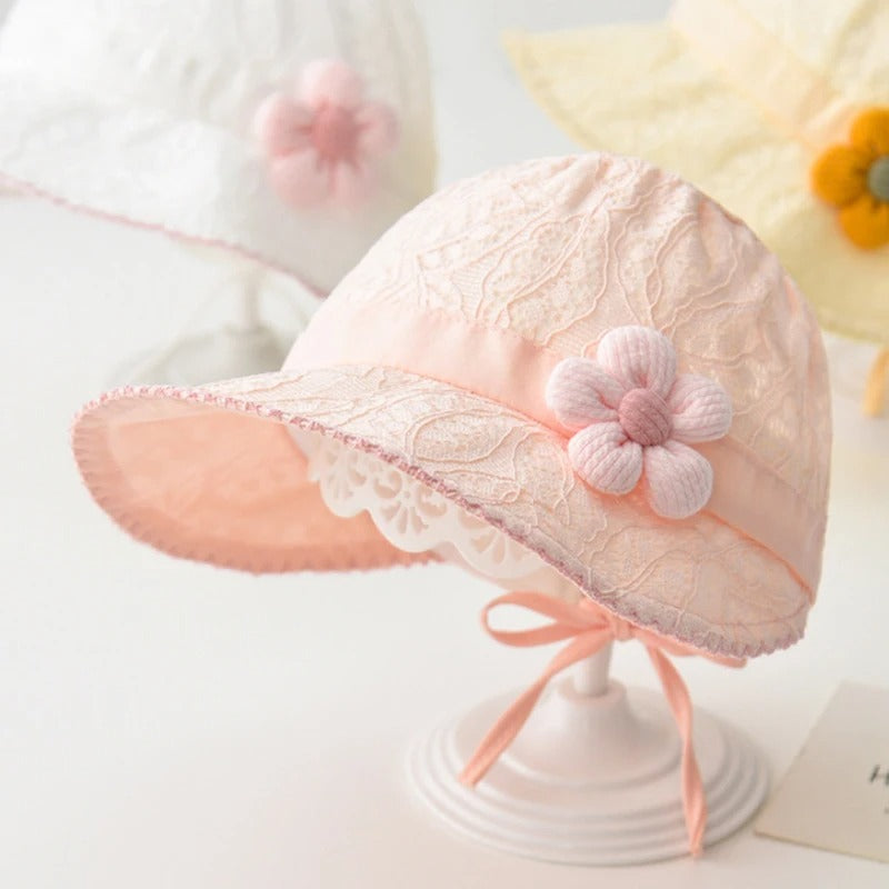 Chapeau bebe anti UV reglable couleur rose