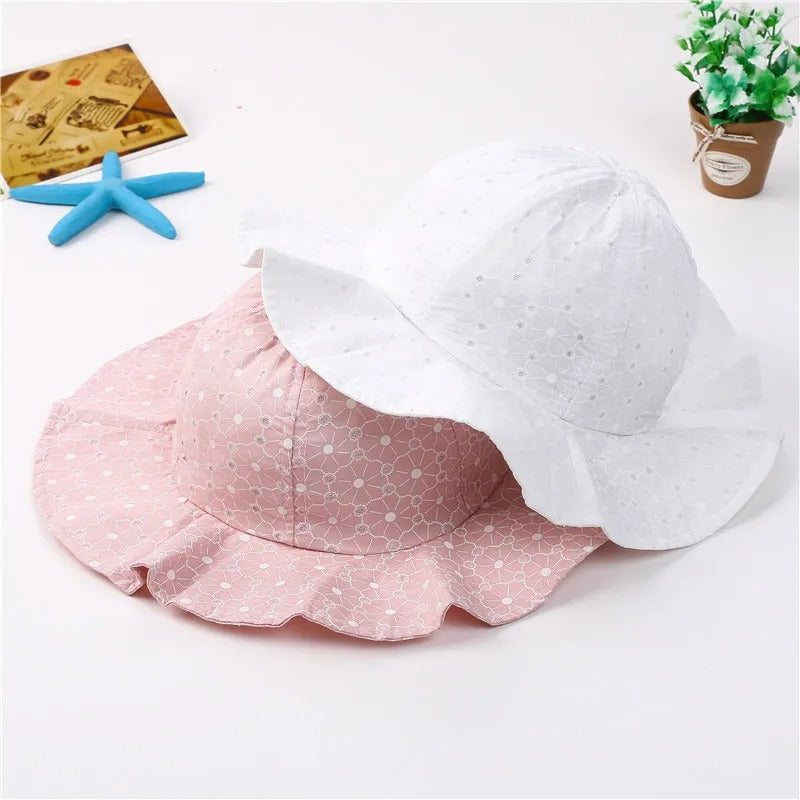 Chapeau bebe fleuri large bord