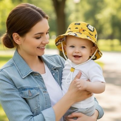 Chapeau bebe | Protection anti - UV ajustable - Mon P'tit Nid Bébé