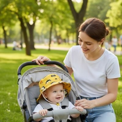 Chapeau bebe | Protection anti - UV ajustable - Mon P'tit Nid Bébé