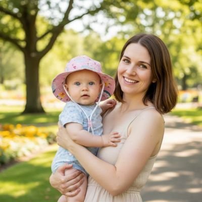 Chapeau bebe | Protection anti - UV ajustable - Mon P'tit Nid Bébé