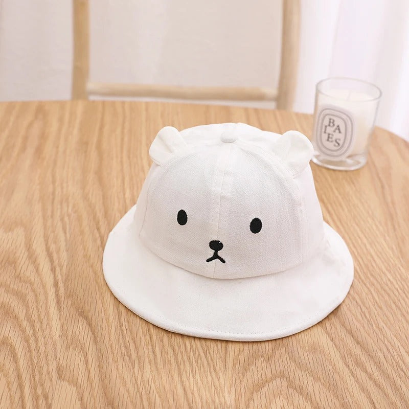 Chapeau bebe protection anti UV blanc
