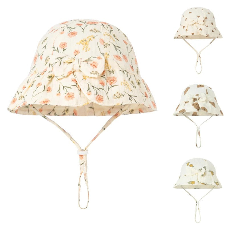 Chapeau bebe protection UV florale design elegant