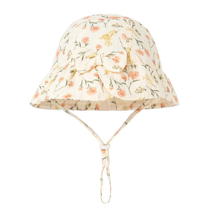 Chapeau bebe protection UV florale dessins de fleurs
