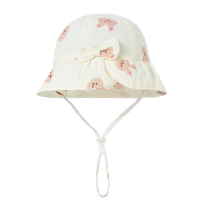 Chapeau bebe protection UV florale dessins de lapins