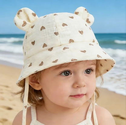 Chapeau bebe respirant avec des fleurs