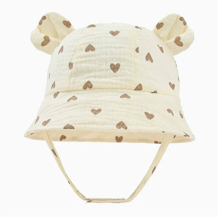 Chapeau bebe respirant coeurs