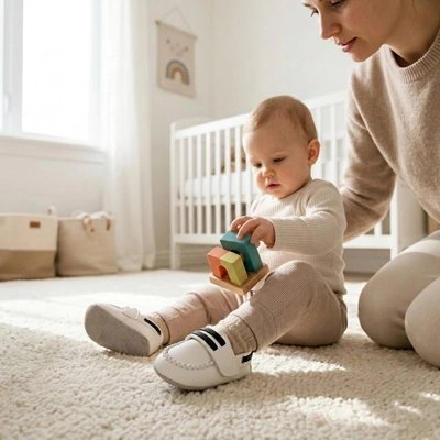 Chaussure bebe confort optimal bebe joue avec maman