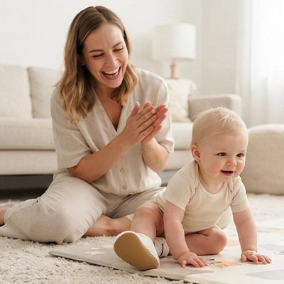 Chaussure bebe simplicite et charme maman et bebe rigolent