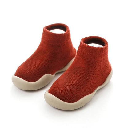 Chaussures bebe premiers pas couleur rouge unie