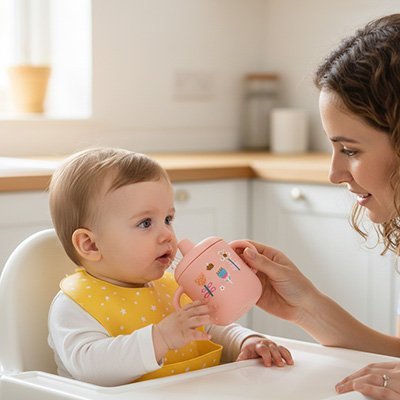 Gobelet bébé | Anti - fuite Ergonomique - Mon P'tit Nid Bébé