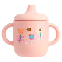 Gobelet bebe anti fuite ergonomique rose