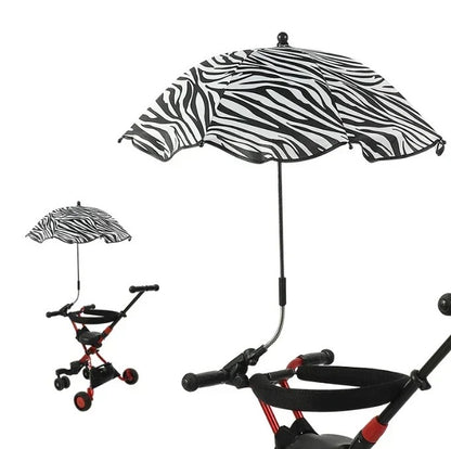 Ombrelle poussette couleur unie noir blanc