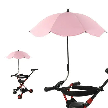 Ombrelle poussette couleur unie rose