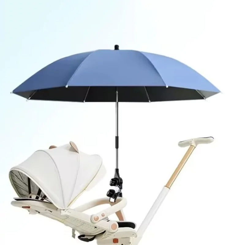 Ombrelle poussette rotative bleu