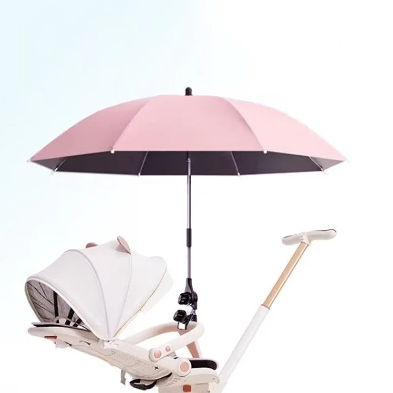 Ombrelle poussette rotative rose